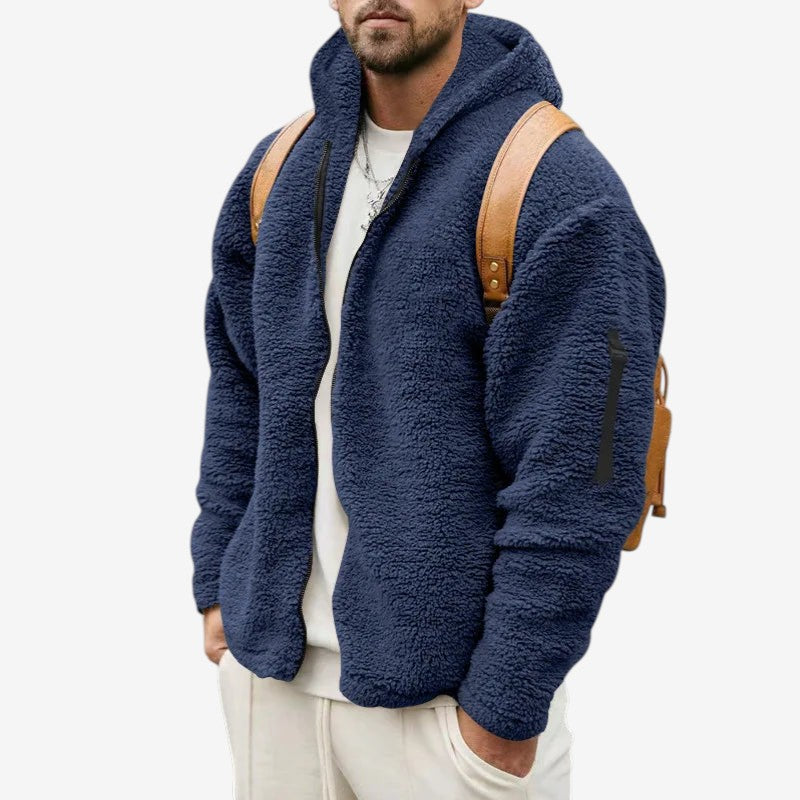 Connor - Giacca con Cappuccio Doppio Lato e Chiusura con Zip | Strato Quotidiano a Maniche Lunghe | Taglie S–3XL | Grigio, Blu, Nero, Kaki