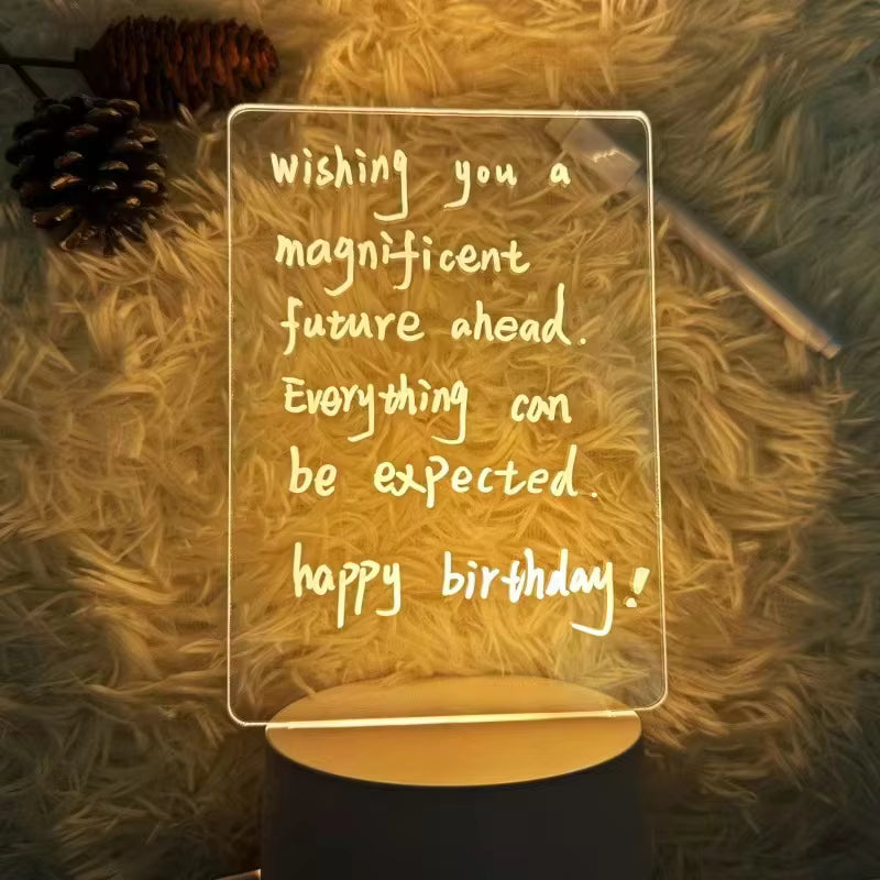 LumiScript - LED Acrylic Night Light with Transparent Message Board