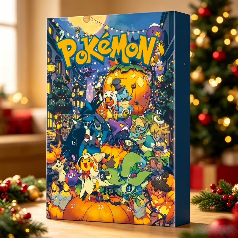 Festiva - Calendario de Adviento navideño de Pokémon con 24 figuras en 3D