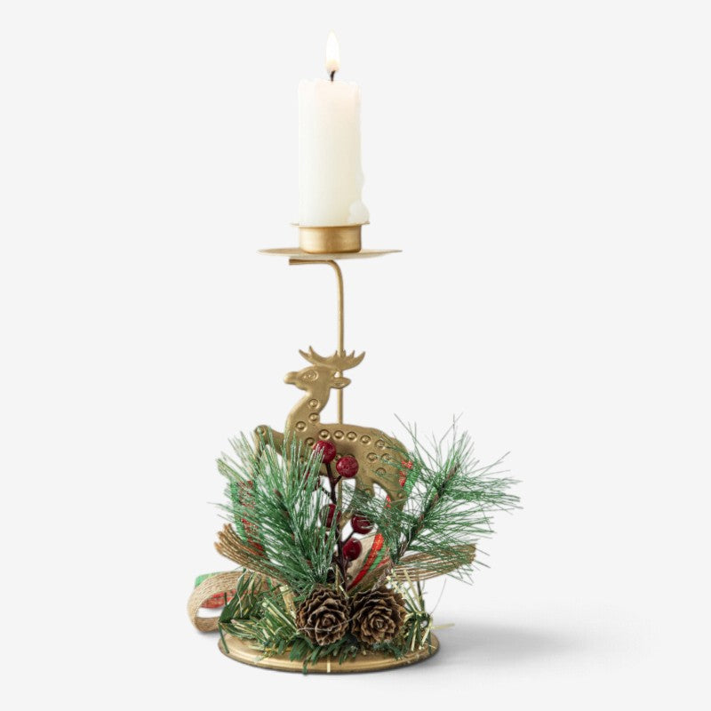 HolidayGlow - Iron Candle Holder With Festive Motifs