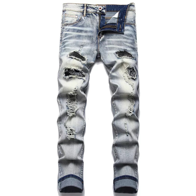 Ryder - Distressed Slim-Fit Jeans with Functional Pockets