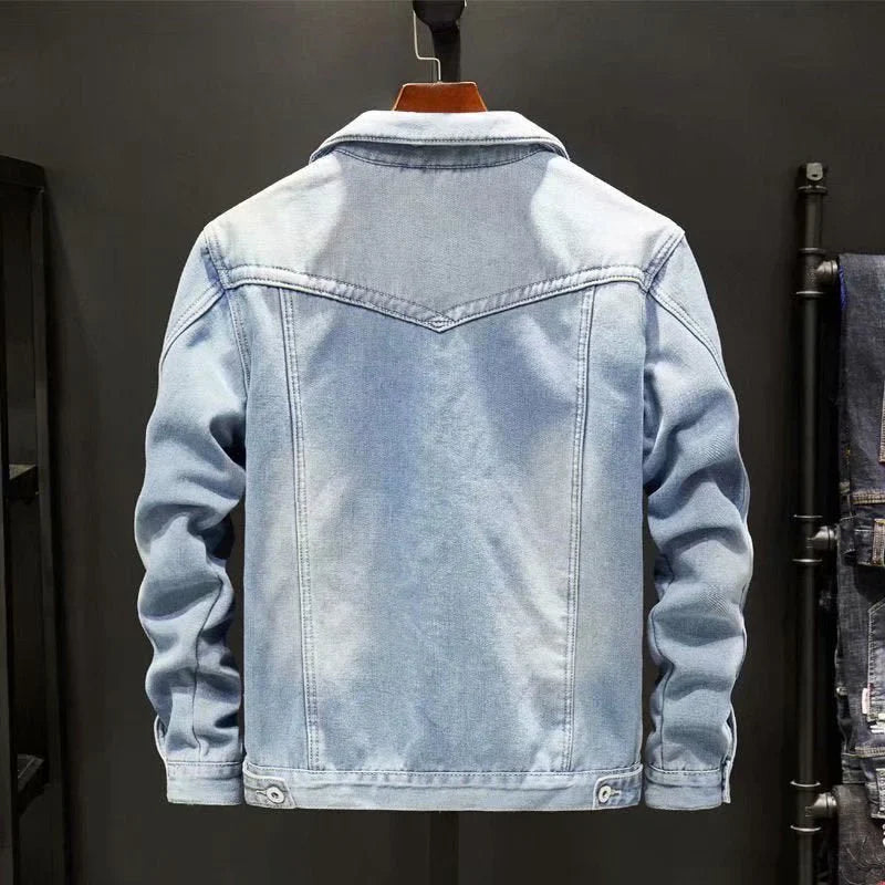Jade - Geacă clasică de iarnă din denim pentru bărbați, pentru confort și stil