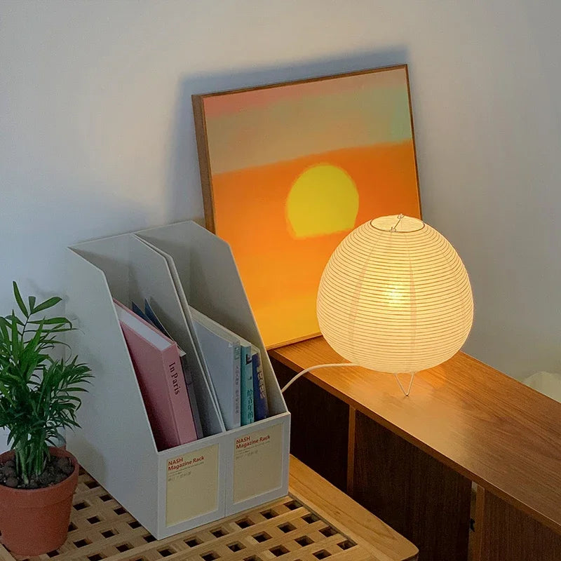 RiceGlow - Lantern Table Lamp with Rice Paper Shade