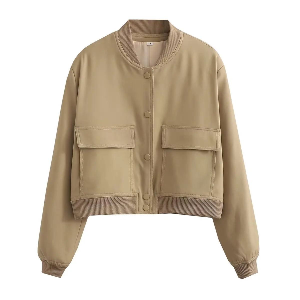 Anna - Trendy bomber bunda s výstrihom do V a praktickými vreckami