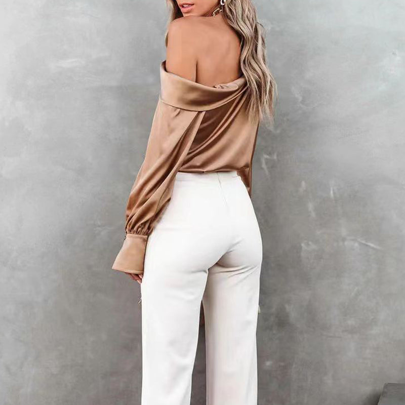 Isla – Bluza elegantă cu umerii goi și mâneci lungi