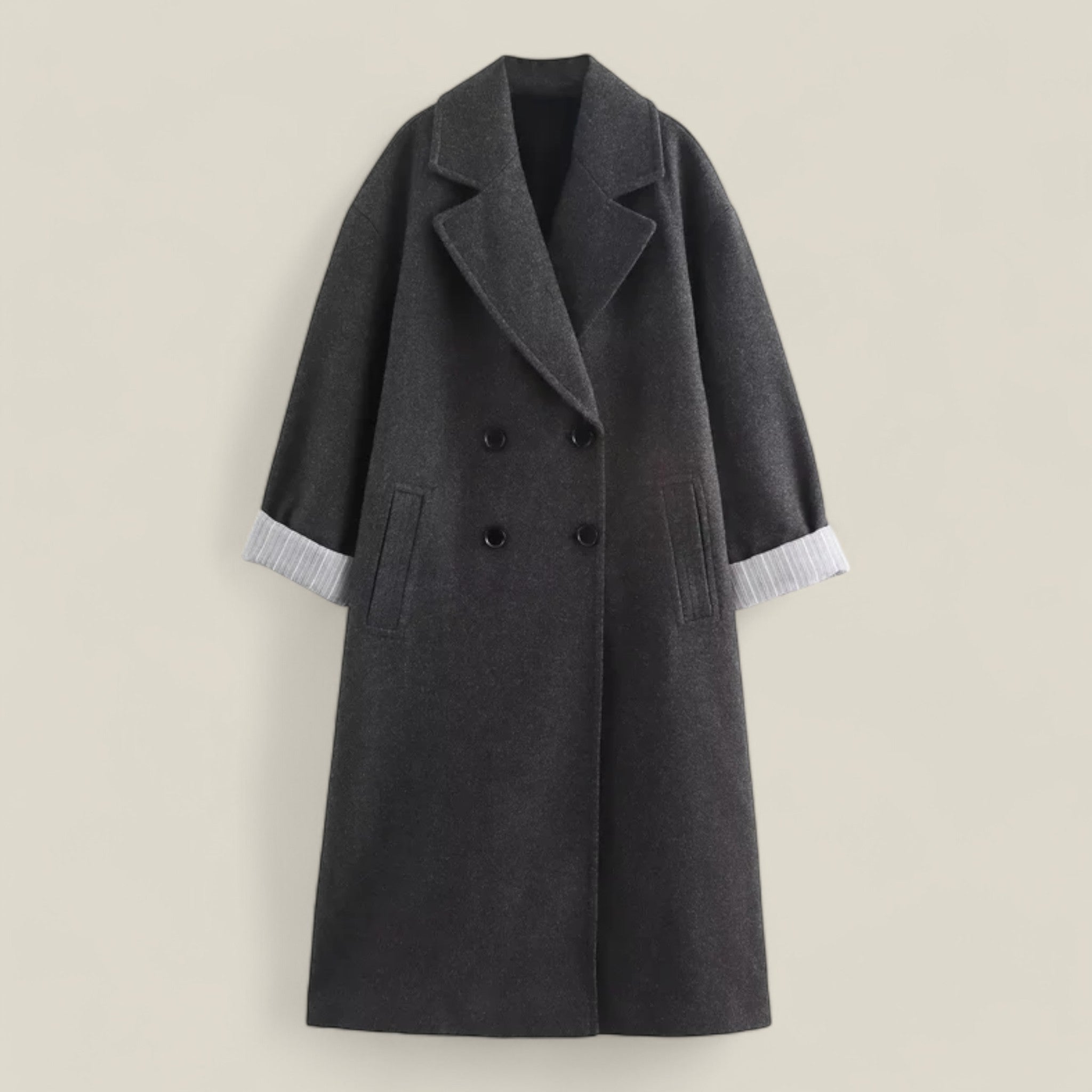 Sophie - Manteau en laine à double boutonnage et coupe décontractée