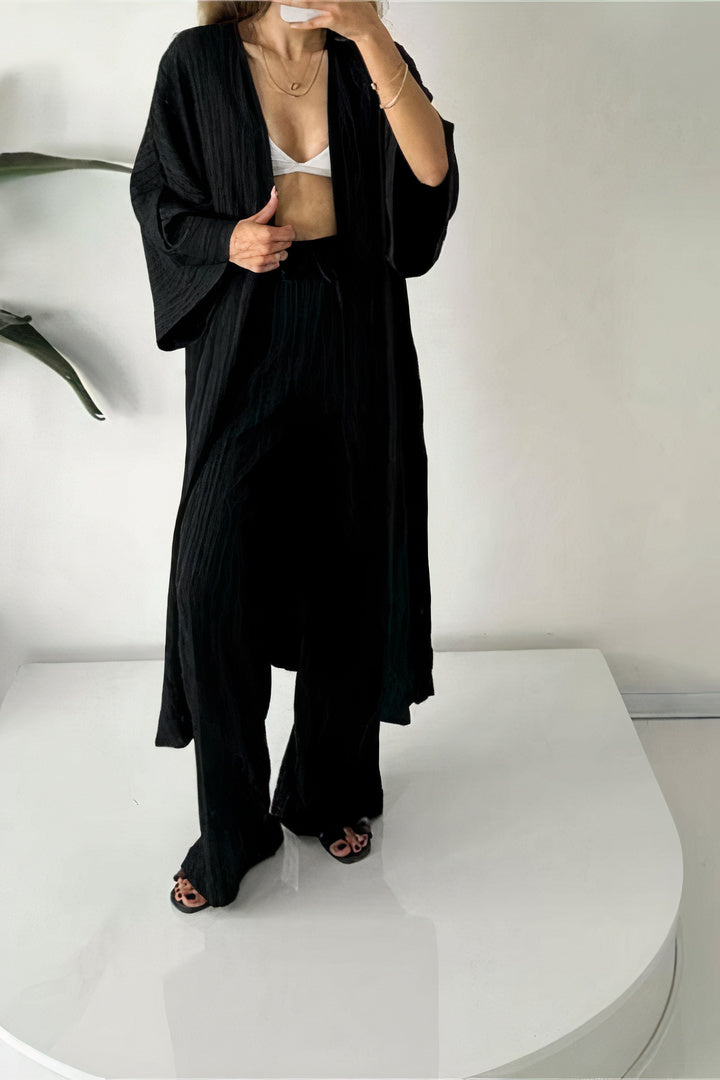 Ella - Set confortabil vestă și pantaloni cu croială lejeră