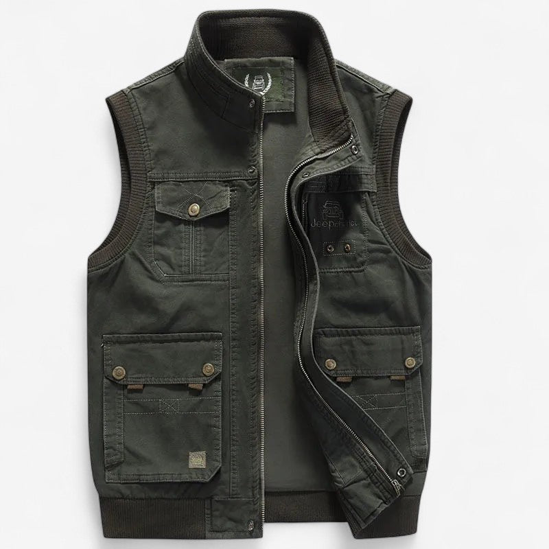 Haven – Sleeveless Vest with Zipper and Multiple Pockets