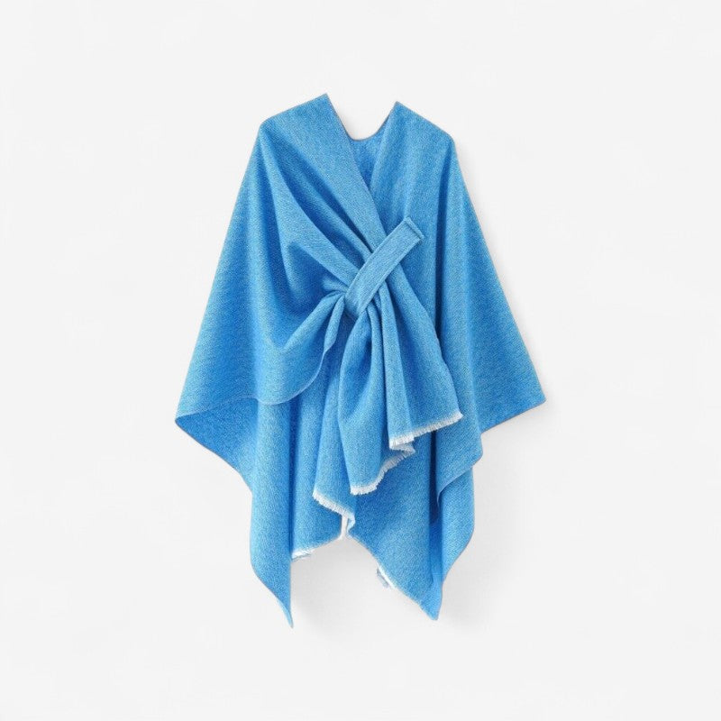 Jessica - Poncho avec enroulement aux épaules et franges