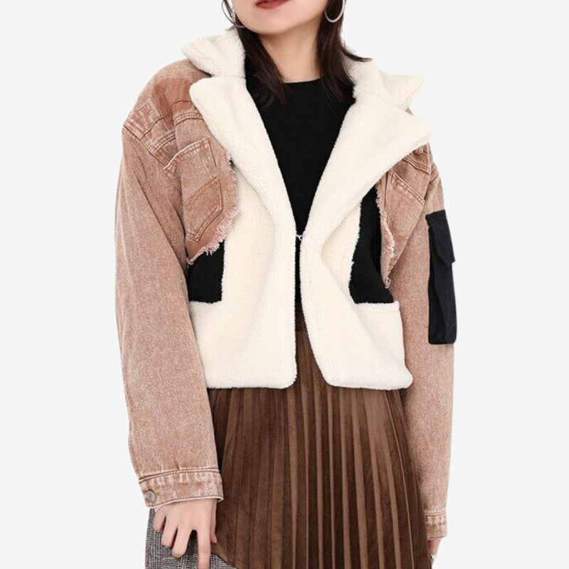 Anna – Veste à manches longues avec col tailleur et fermeture à boutons