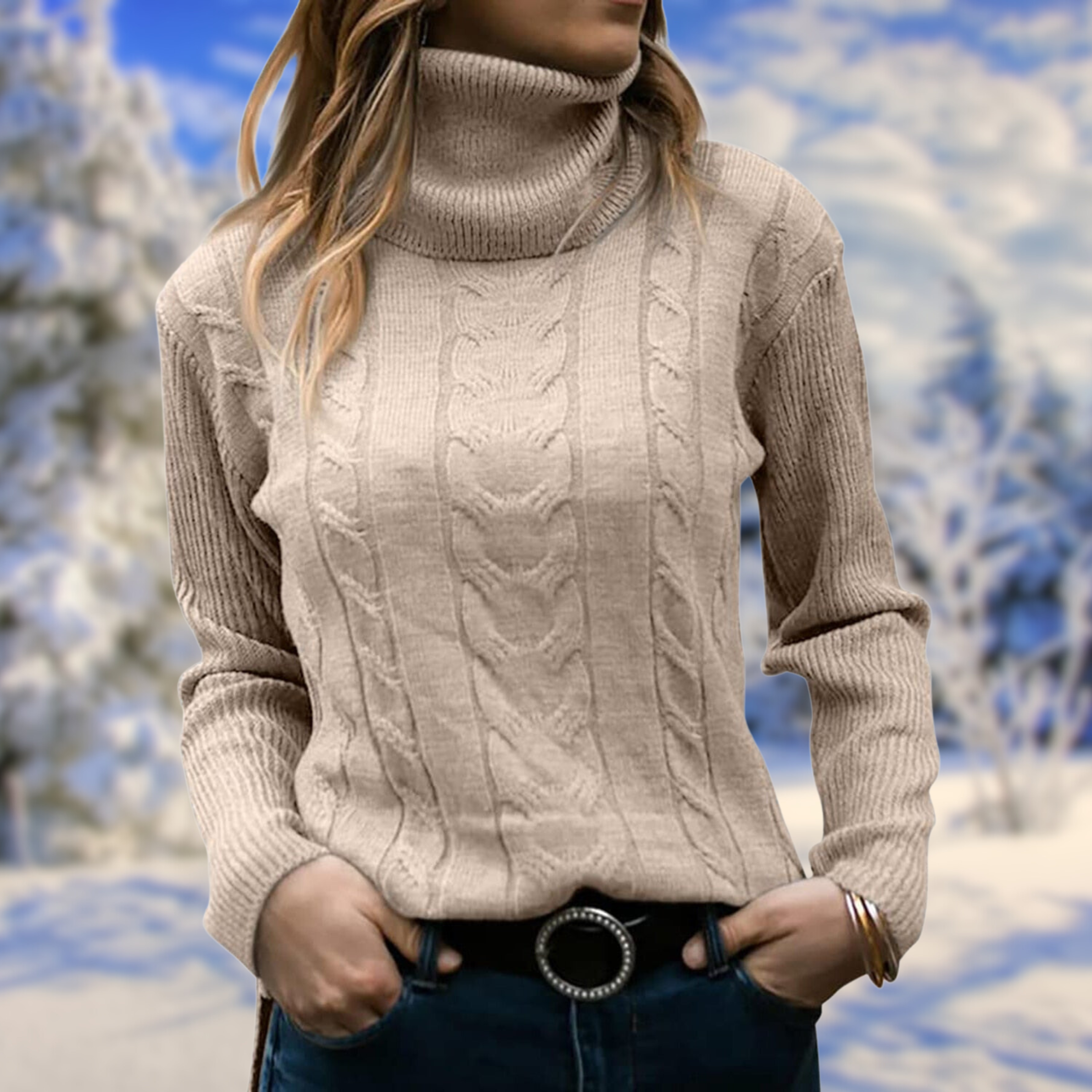 Freya - Elegant Single-Breasted Sweater with Checked Collar