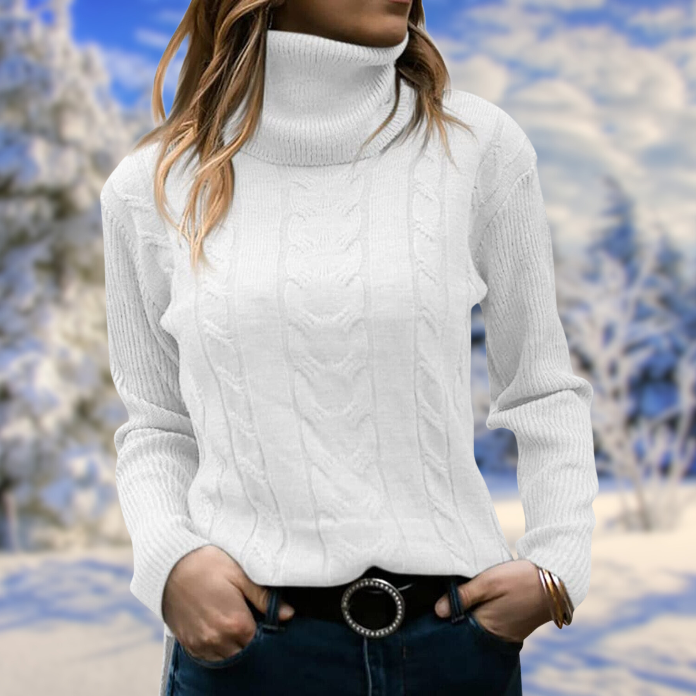 Freya - Elegant Single-Breasted Sweater with Checked Collar