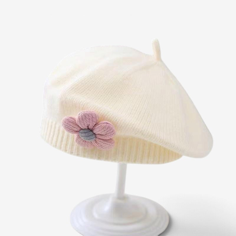 MiniFlora - Béret en tricot pour tout-petit avec motif floral