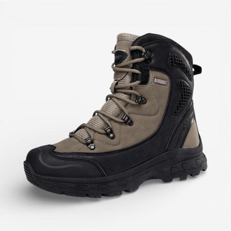 Ethan – Stivaletti antiscivolo con punta tonda e chiusura con lacci | Vestibilità regolabile con suola stabile | Taglie 39–47 | Grigio, Kaki, Blu, Marrone