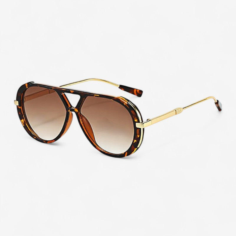 StyleHunt – okulary przeciwsłoneczne o owalnym kształcie z panterkowym wzorem
