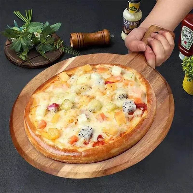 ServeCraft – Rustykalna łopata do pizzy i deska do serwowania z prostą rączką i zaokrągloną powierzchnią