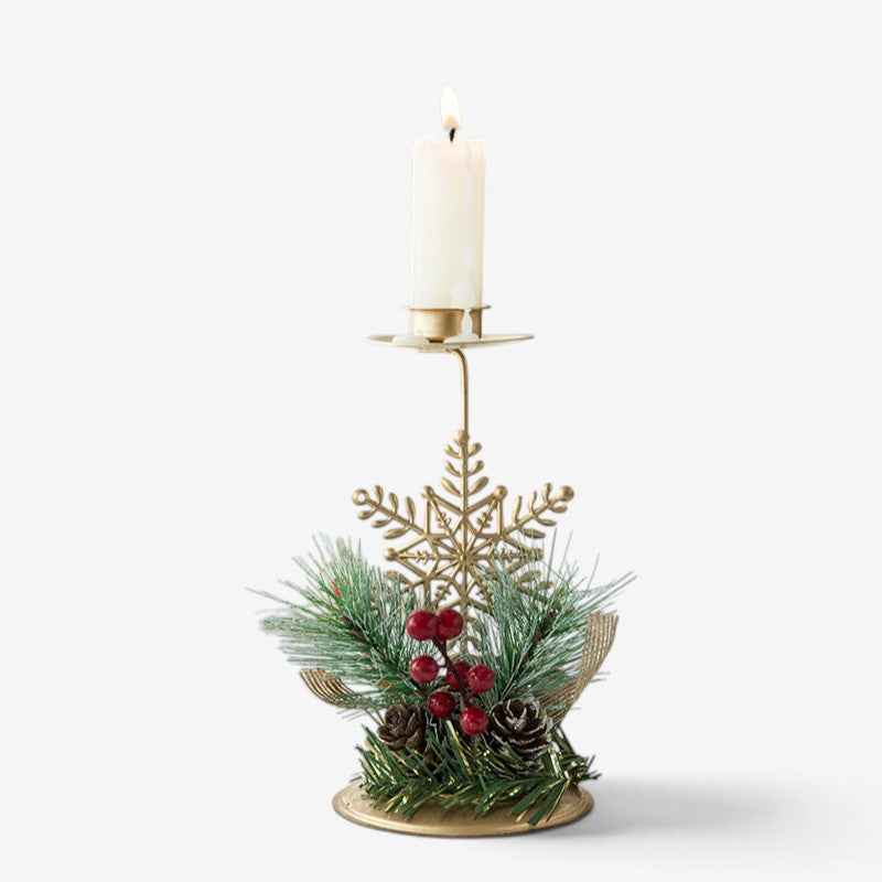 HolidayGlow - Iron Candle Holder With Festive Motifs