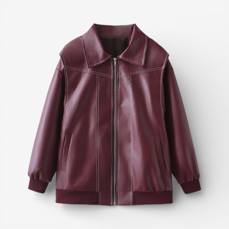 Amelia – Oversized Long Sleeve Jacket with Zipper