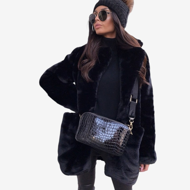 Emma - Jacket with Long Sleeves, Side Pockets, and Notched Collar