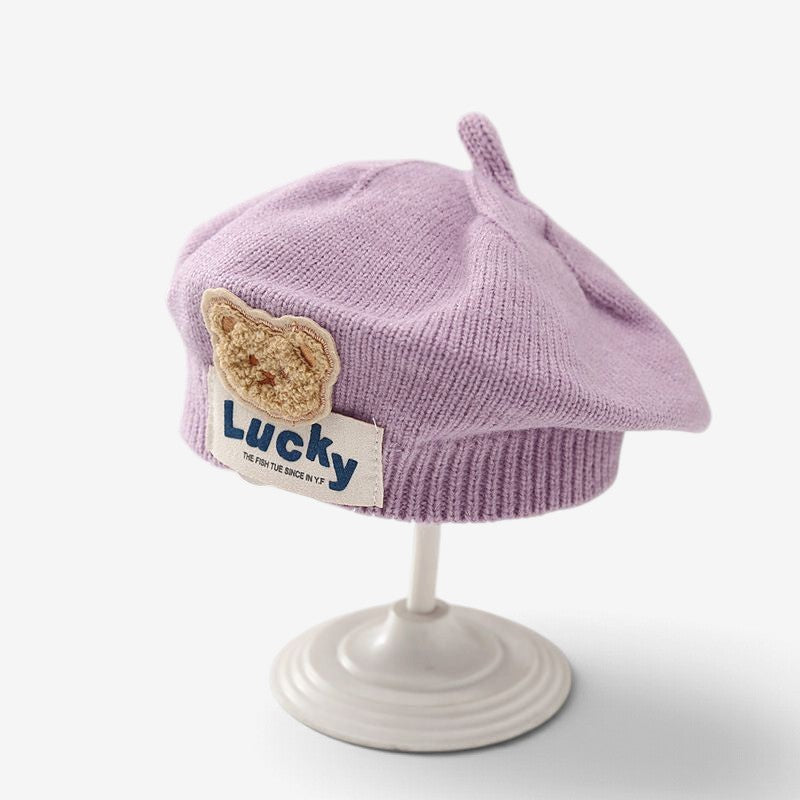 MiniFlora - Béret en tricot pour tout-petit avec motif floral