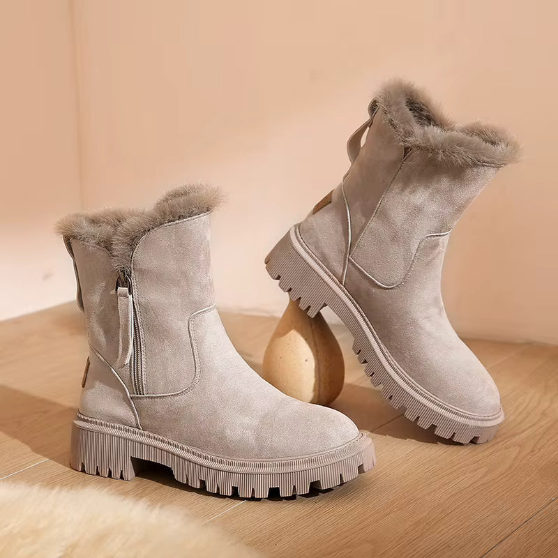 Fervalia – Botas antideslizantes Silip con cremallera lateral y piel