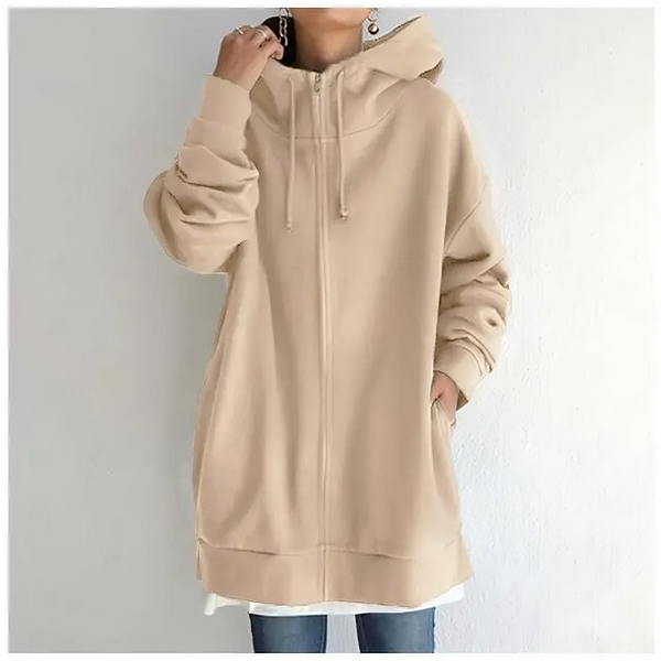 Arwen - Sweat à capuche décontracté avec fermeture éclair et cordon de serrage