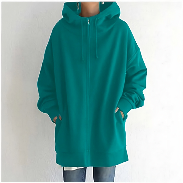Arwen - Sweat à capuche décontracté avec fermeture éclair et cordon de serrage