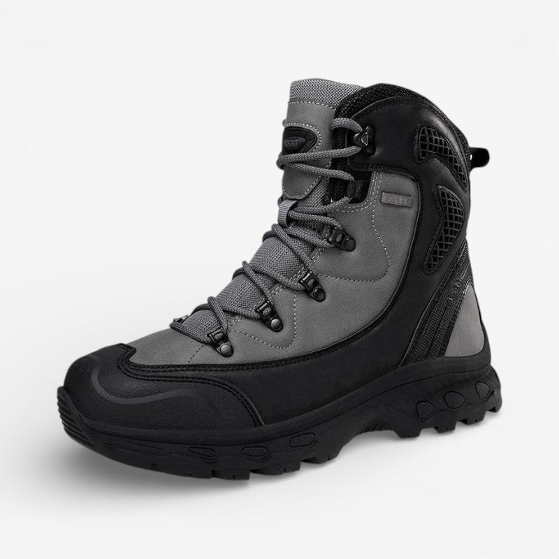 Ethan – Stivaletti antiscivolo con punta tonda e chiusura con lacci | Vestibilità regolabile con suola stabile | Taglie 39–47 | Grigio, Kaki, Blu, Marrone