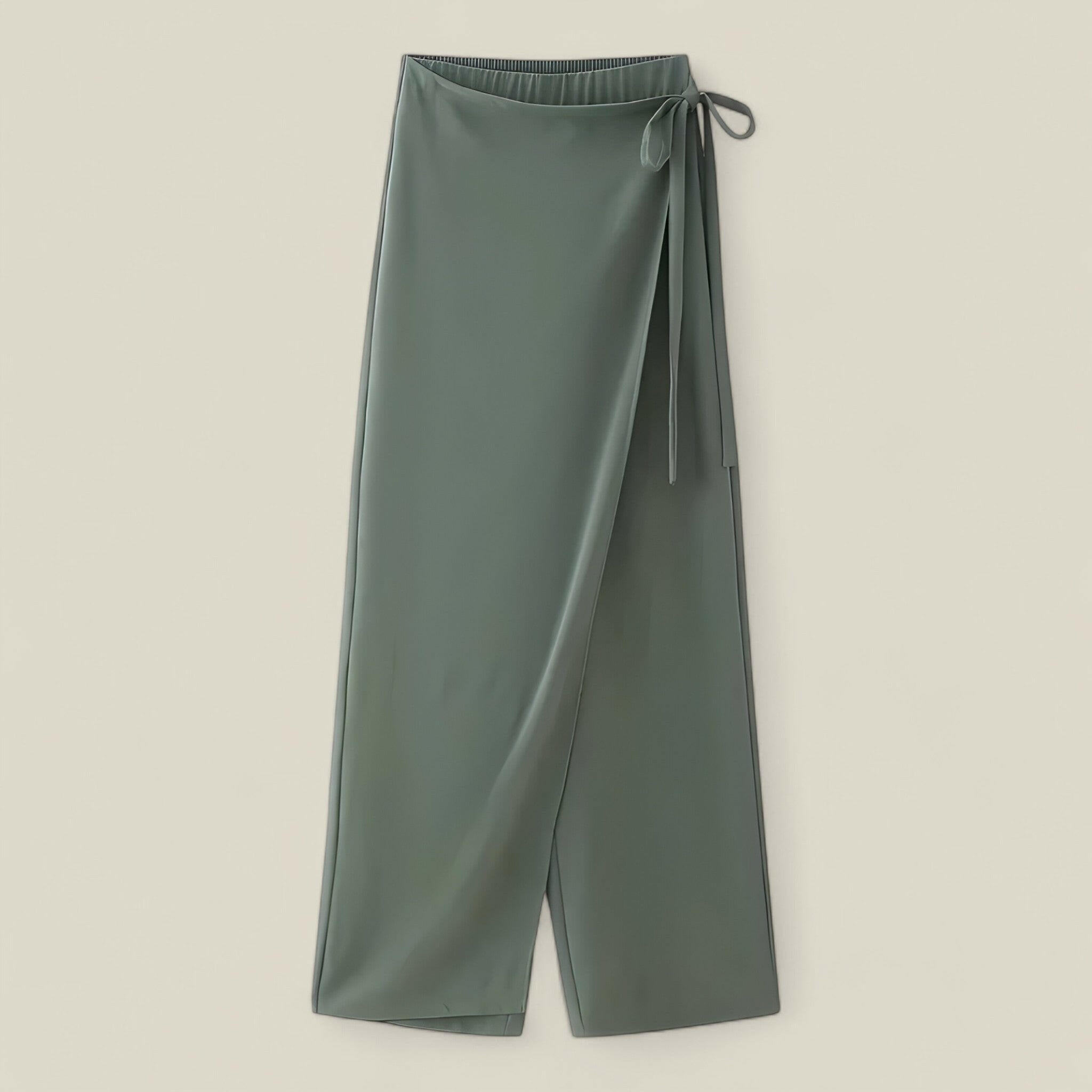 Ava - Elegancka bluzka z dekoltem w serek i spodnie sarong z wysokim stanem dla swobodnego stylu