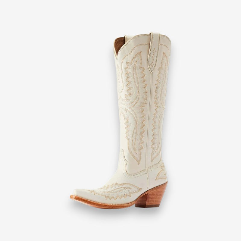 Sienna – Stivali da cowboy al ginocchio con tacco largo e punta appuntita