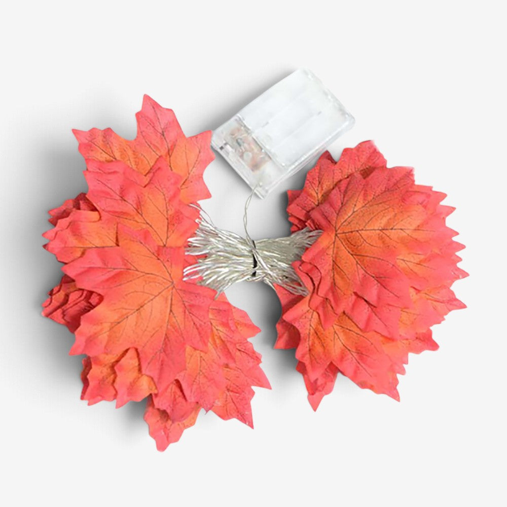 SpookyMaple - Halloween LED String Lights with Artificial Maple Leaves