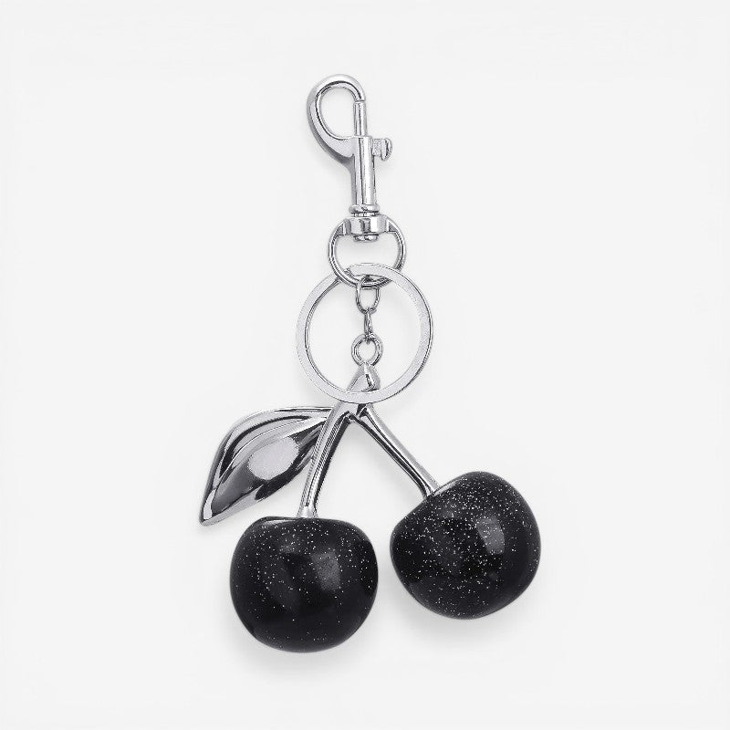 Porte-clés en métal pendentif cerise