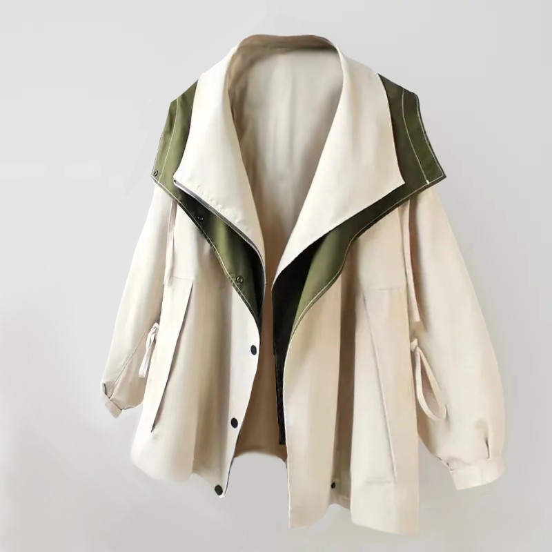 Lotte - Trench-coat élégant déperlant avec bouton sur le devant
