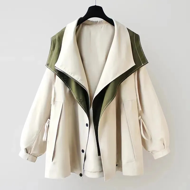 Lotte - Trench-coat élégant déperlant avec bouton sur le devant