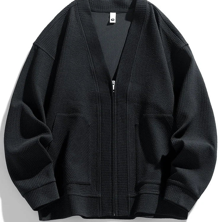 Colin - Warm long-sleeve knitted jacket with zipper and pockets