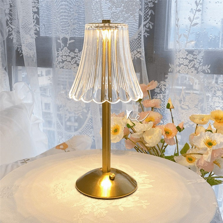Crystelle - Lampada da tavolo in cristallo con controllo touch