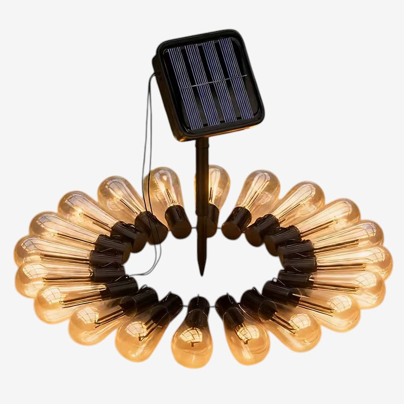 SolarHue - Guirnalda de luces LED solares con diseño retro
