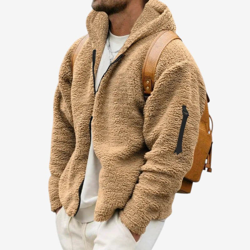 Connor - oboustranná mikina s kapucí a zapínáním na zip | dlouhý rukáv pro každodenní nošení | velikosti S–3XL | šedá, modrá, černá, khaki