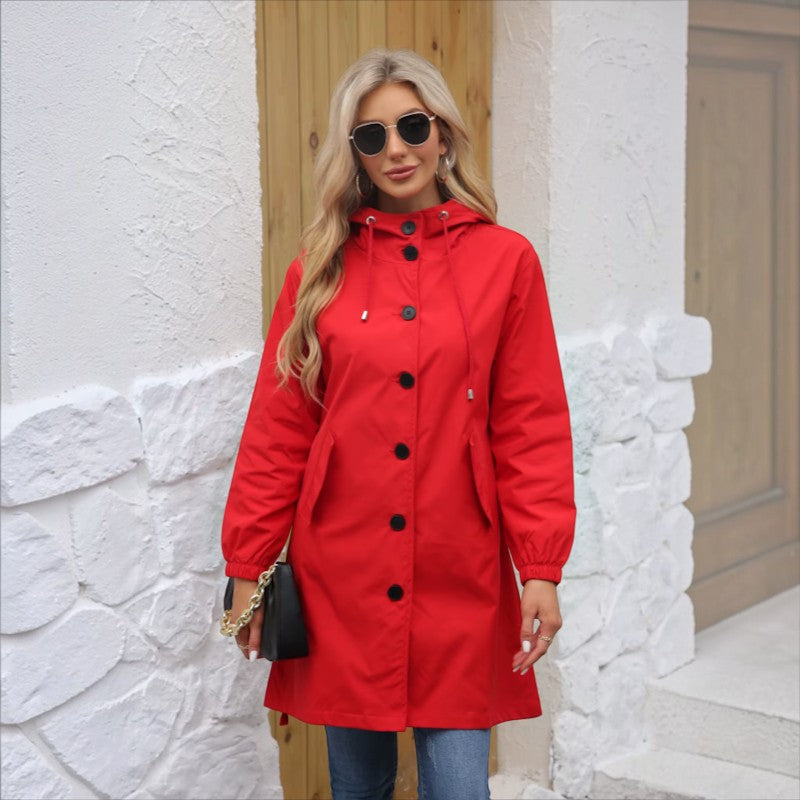 Calvoria – Parka s kapucí a zapínáním na přední knoflíky
