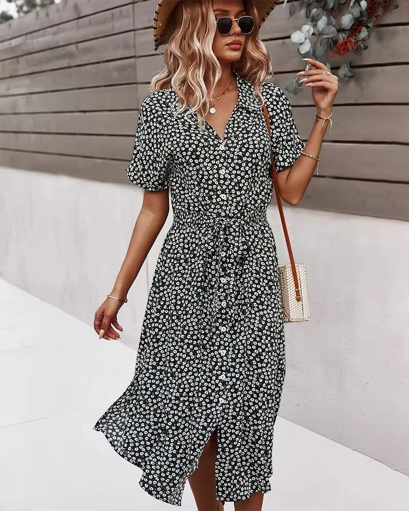 Lena - Boho maxi šaty s knoflíkovým zapínáním vpředu a výstřihem do V