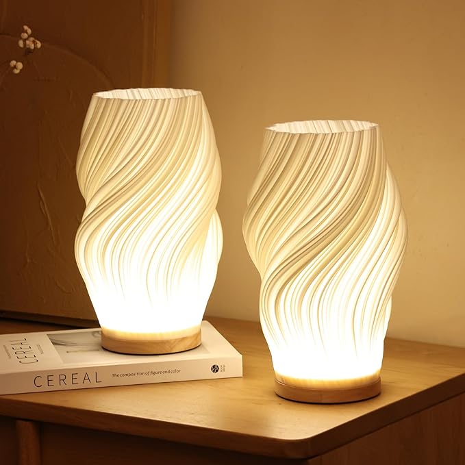 GlowWave – Lampă de masă modernă cu model valuri pentru iluminare ambientală confortabilă