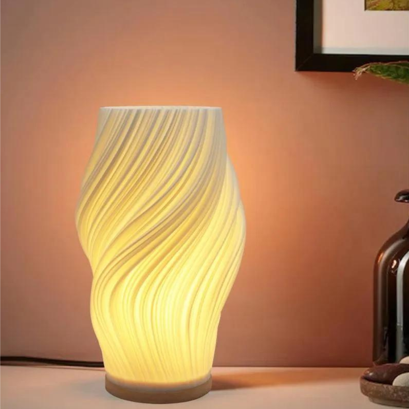 GlowWave – Lampă de masă modernă cu model valuri pentru iluminare ambientală confortabilă