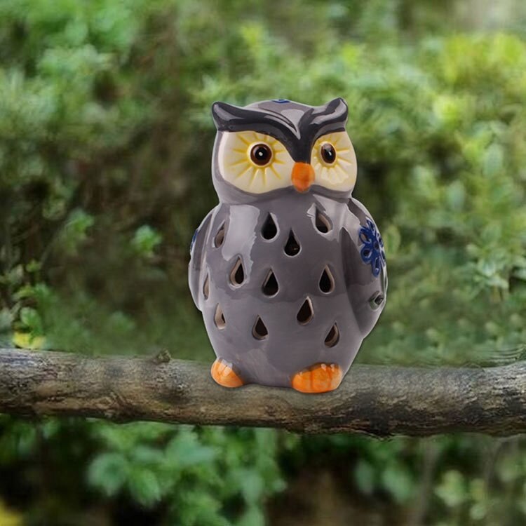 SolarOwl - Lampă ceramică solară de grădină cu LED dimabil