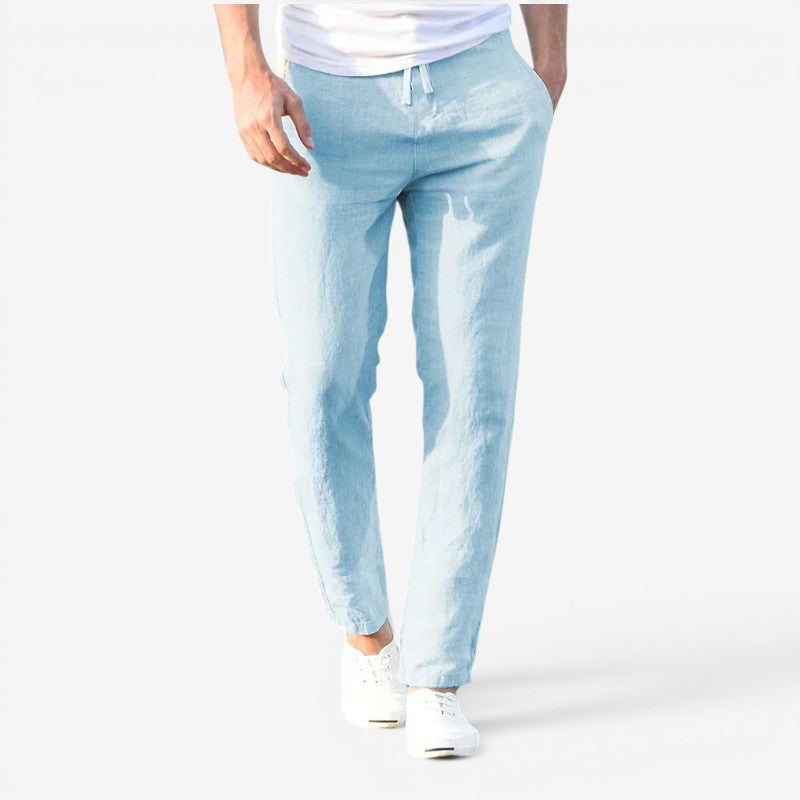Men’s High Waist Wide Leg Pants with Drawstring Waist