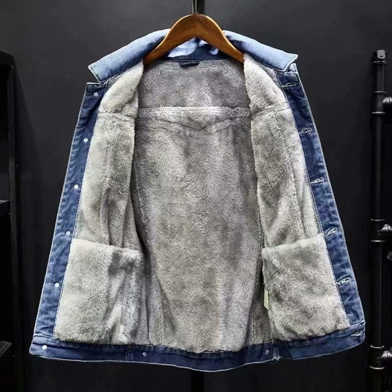 Jade - Geacă clasică de iarnă din denim pentru bărbați, pentru confort și stil