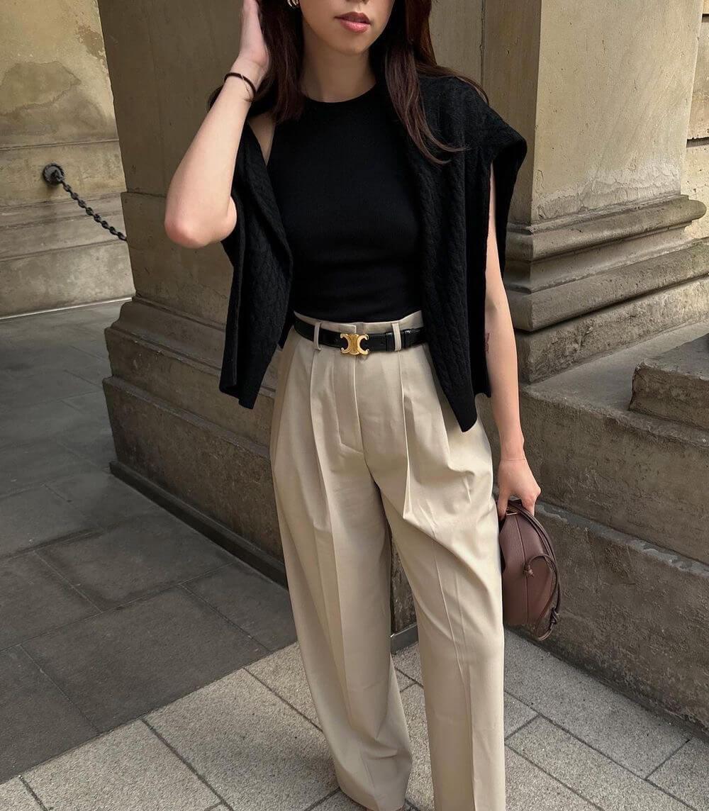 EleganceBelt - Ceinture de luxe avec accent doré pour un look raffiné