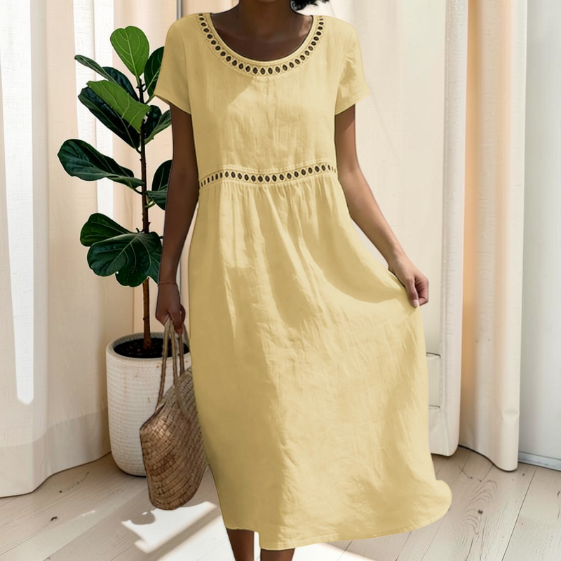 Women’s Crew Neck Short Sleeve Maxi Dress