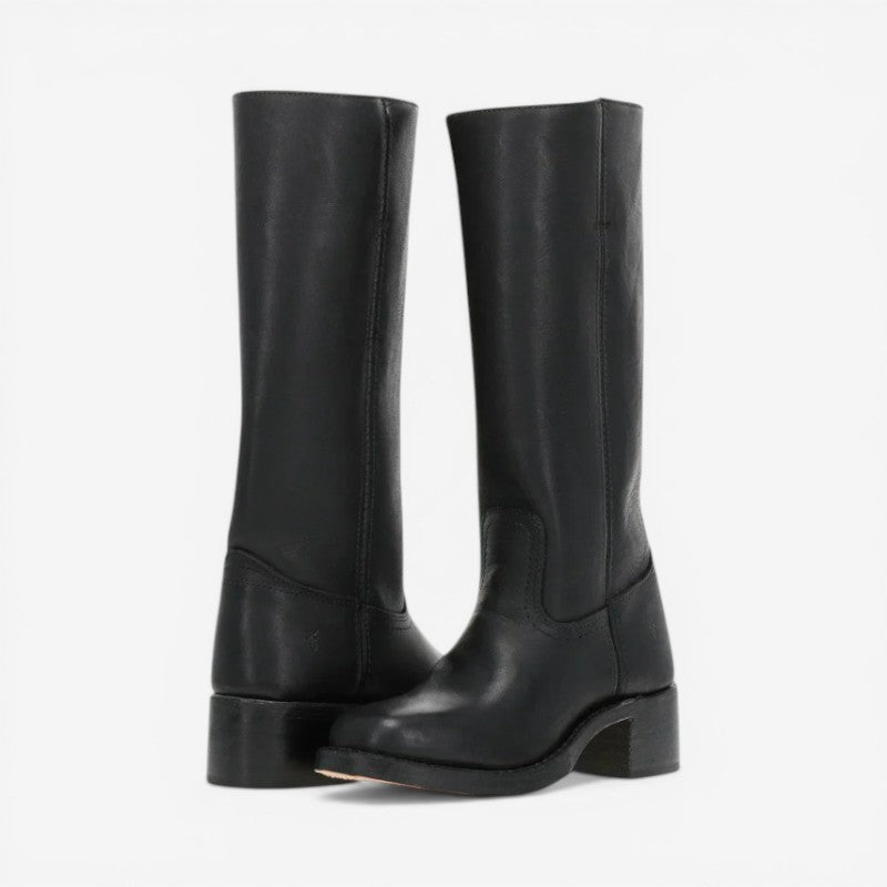 Bottes montantes pour femmes à bout rond avec semelle antidérapante