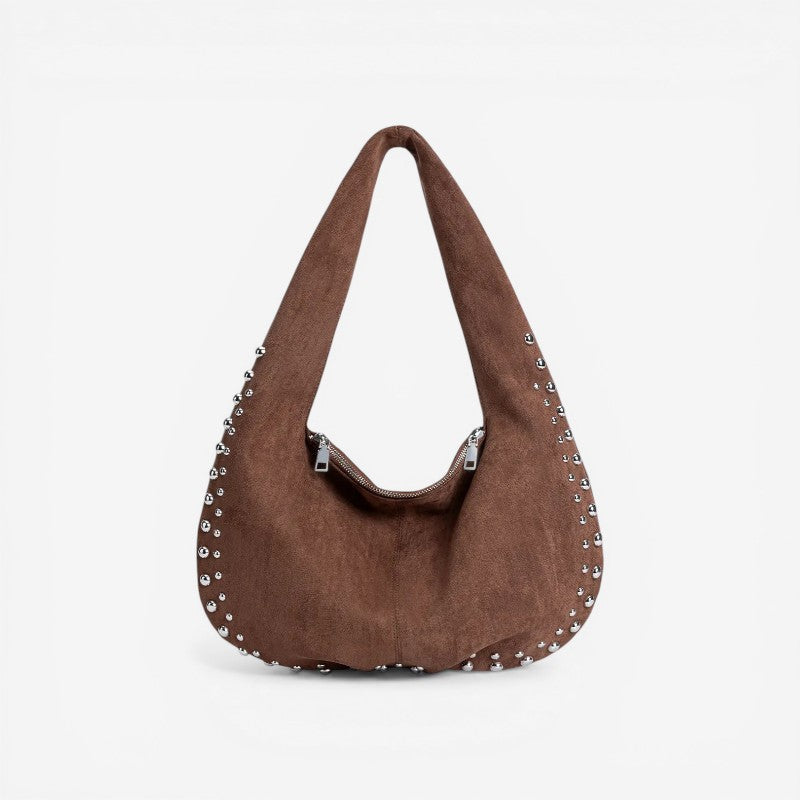 Borsa a spalla da donna con doppia cerniera e tracolla fissa