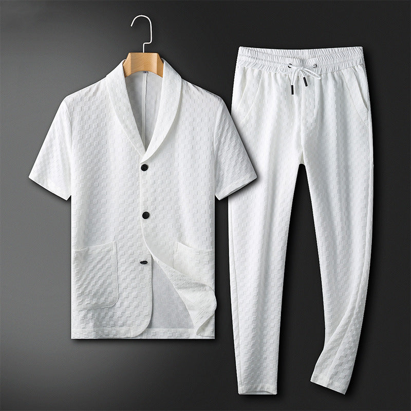 Adrian – Camicia rilassata a maniche corte con completo pantaloni comodo